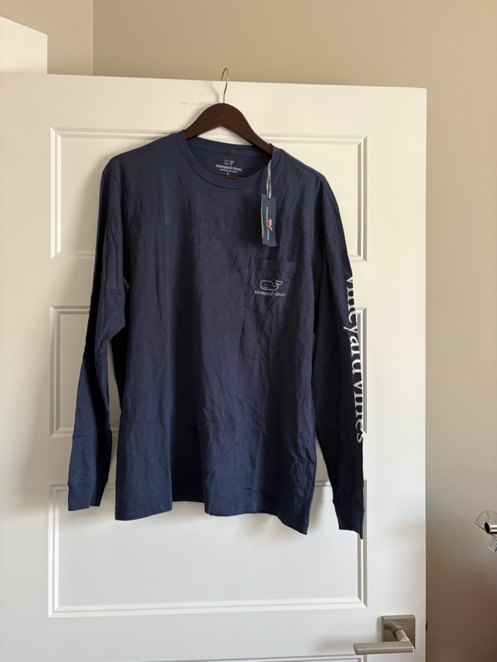 VINEYARD VINES Mens Long-Sleeve Vintage Whale Pocket Tee Nwt Sz L